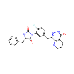 O=C1N[C@@H](Cc2ccccc2)C(=O)N1c1cc(Cc2n[nH]c(=O)c3c2NCCC3)ccc1F ZINC000149023831