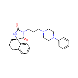 O=C1N[C@]2(CCCc3ccccc32)C(=O)N1CCCN1CCN(c2ccccc2)CC1 ZINC000049088461