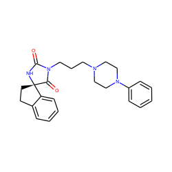 O=C1N[C@]2(CCc3ccccc32)C(=O)N1CCCN1CCN(c2ccccc2)CC1 ZINC000049089052