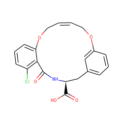 O=C1N[C@H](C(=O)O)Cc2cccc(c2)OC/C=C/COc2cccc(Cl)c21 ZINC000103258308