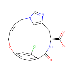 O=C1N[C@H](C(=O)O)Cc2cn(cn2)C/C=C/COc2ccc1c(Cl)c2 ZINC000103260937