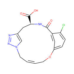 O=C1N[C@H](C(=O)O)Cc2cn(nn2)C/C=C/COc2ccc(Cl)c1c2 ZINC000103260928