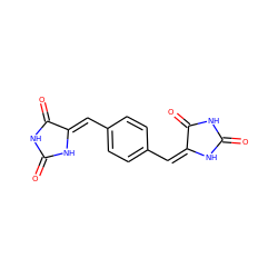 O=C1NC(=O)/C(=C/c2ccc(/C=C3/NC(=O)NC3=O)cc2)N1 ZINC000013125787