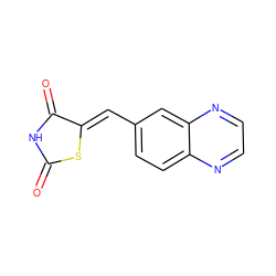 O=C1NC(=O)/C(=C/c2ccc3nccnc3c2)S1 ZINC000012504504