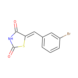 O=C1NC(=O)/C(=C/c2cccc(Br)c2)S1 ZINC000012428618