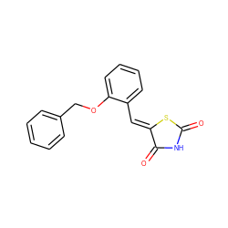 O=C1NC(=O)/C(=C/c2ccccc2OCc2ccccc2)S1 ZINC000000975267