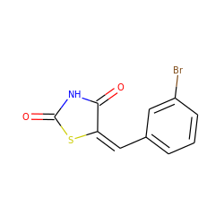 O=C1NC(=O)/C(=C\c2cccc(Br)c2)S1 ZINC000000966822