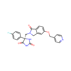 O=C1NC(=O)[C@@](CN2Cc3cc(OCc4ccncc4)ccc3C2=O)(c2ccc(F)cc2)N1 ZINC000049070770