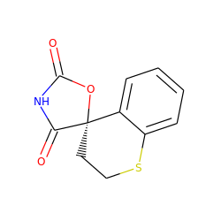 O=C1NC(=O)[C@@]2(CCSc3ccccc32)O1 ZINC000029228155