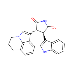 O=C1NC(=O)[C@@H](c2cn3c4c(cccc24)CCC3)[C@@H]1c1c[nH]c2ccccc12 ZINC000100016063