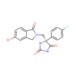 O=C1NC(=O)[C@](CN2Cc3cc(O)ccc3C2=O)(c2ccc(F)cc2)N1 ZINC000043105141