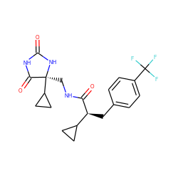 O=C1NC(=O)[C@](CNC(=O)[C@@H](Cc2ccc(C(F)(F)F)cc2)C2CC2)(C2CC2)N1 ZINC000218055974