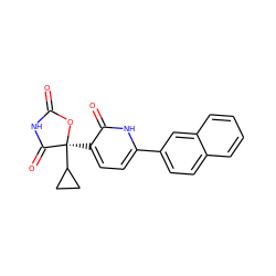 O=C1NC(=O)[C@](c2ccc(-c3ccc4ccccc4c3)[nH]c2=O)(C2CC2)O1 ZINC000071334408