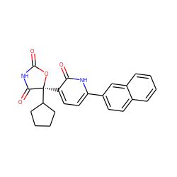 O=C1NC(=O)[C@](c2ccc(-c3ccc4ccccc4c3)[nH]c2=O)(C2CCCC2)O1 ZINC000071341850