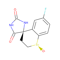 O=C1NC(=O)[C@]2(CC[S@+]([O-])c3ccc(F)cc32)N1 ZINC000026496524