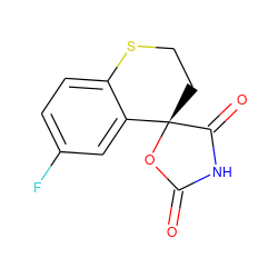 O=C1NC(=O)[C@]2(CCSc3ccc(F)cc32)O1 ZINC000029233040