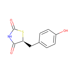 O=C1NC(=O)[C@H](Cc2ccc(O)cc2)S1 ZINC000026575565