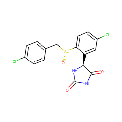 O=C1NC(=O)[C@H](c2cc(Cl)ccc2[S@+]([O-])Cc2ccc(Cl)cc2)N1 ZINC000028226049