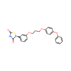 O=C1NC(=O)[C@H](c2cccc(OCCCOc3ccc(Oc4ccccc4)cc3)c2)S1 ZINC000013537346