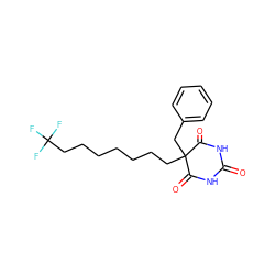 O=C1NC(=O)C(CCCCCCCC(F)(F)F)(Cc2ccccc2)C(=O)N1 ZINC000095562663