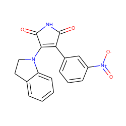 O=C1NC(=O)C(N2CCc3ccccc32)=C1c1cccc([N+](=O)[O-])c1 ZINC000014946044