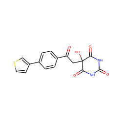 O=C1NC(=O)C(O)(CC(=O)c2ccc(-c3ccsc3)cc2)C(=O)N1 ZINC000095571913