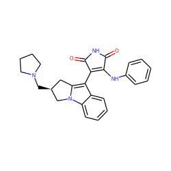 O=C1NC(=O)C(c2c3n(c4ccccc24)C[C@@H](CN2CCCC2)C3)=C1Nc1ccccc1 ZINC000103201706