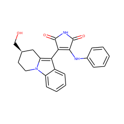 O=C1NC(=O)C(c2c3n(c4ccccc24)CC[C@@H](CO)C3)=C1Nc1ccccc1 ZINC000034034927