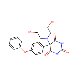 O=C1NC(=O)C(c2ccc(Oc3ccccc3)cc2)(N(CCO)CCO)C(=O)N1 ZINC000084723722