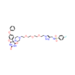 O=C1NC(=O)C(c2ccc(Oc3ccccc3)cc2)(N2CCN(CCOCCOCCOCCn3cc(CNS(=O)(=O)c4ccc(F)cc4)nn3)CC2)C(=O)N1 ZINC000095548838