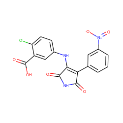 O=C1NC(=O)C(c2cccc([N+](=O)[O-])c2)=C1Nc1ccc(Cl)c(C(=O)O)c1 ZINC000002541536