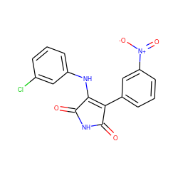 O=C1NC(=O)C(c2cccc([N+](=O)[O-])c2)=C1Nc1cccc(Cl)c1 ZINC000014945986