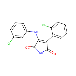 O=C1NC(=O)C(c2ccccc2Cl)=C1Nc1cccc(Cl)c1 ZINC000014945982