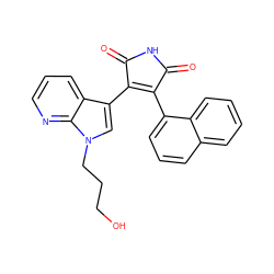 O=C1NC(=O)C(c2cn(CCCO)c3ncccc23)=C1c1cccc2ccccc12 ZINC000003819649