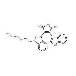 O=C1NC(=O)C(c2cn(CCOCCO)c3ccccc23)=C1c1c[nH]c2ccccc12 ZINC000025972545