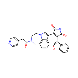 O=C1NC(=O)C(c2cn3c4c(cccc24)CN(C(=O)Cc2ccncc2)CC3)=C1c1coc2ccccc12 ZINC000096929130