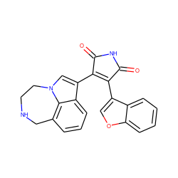 O=C1NC(=O)C(c2cn3c4c(cccc24)CNCC3)=C1c1coc2ccccc12 ZINC000028136450