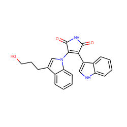 O=C1NC(=O)C(n2cc(CCCO)c3ccccc32)=C1c1c[nH]c2ccccc12 ZINC000029125828