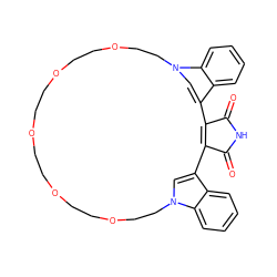 O=C1NC(=O)C2=C1c1cn(c3ccccc13)CCOCCOCCOCCOCCOCCn1cc2c2ccccc21 ZINC000027321541