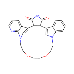 O=C1NC(=O)C2=C1c1cn(c3ccccc13)CCOCCOCCn1cc2c2cccnc21 ZINC000013526858