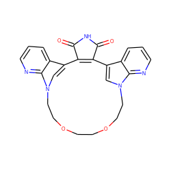 O=C1NC(=O)C2=C1c1cn(c3ncccc13)CCOCCOCCn1cc2c2cccnc21 ZINC000013526865