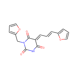 O=C1NC(=O)N(Cc2ccco2)C(=O)/C1=C/C=C/c1ccco1 ZINC000000507690