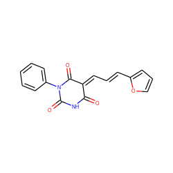 O=C1NC(=O)N(c2ccccc2)C(=O)/C1=C/C=C/c1ccco1 ZINC000000440863