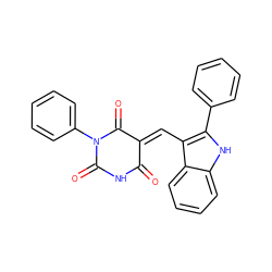 O=C1NC(=O)N(c2ccccc2)C(=O)/C1=C/c1c(-c2ccccc2)[nH]c2ccccc12 ZINC000002359040