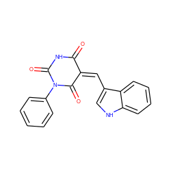 O=C1NC(=O)N(c2ccccc2)C(=O)/C1=C\c1c[nH]c2ccccc12 ZINC000018116590