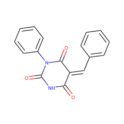 O=C1NC(=O)N(c2ccccc2)C(=O)/C1=C\c1ccccc1 ZINC000000341556