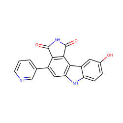 O=C1NC(=O)c2c1c(-c1cccnc1)cc1[nH]c3ccc(O)cc3c21 ZINC000034804062