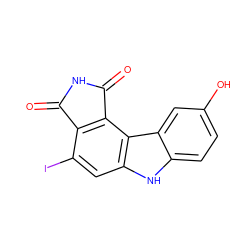 O=C1NC(=O)c2c1c(I)cc1[nH]c3ccc(O)cc3c21 ZINC000034804038