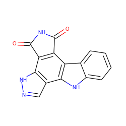 O=C1NC(=O)c2c1c1[nH]ncc1c1[nH]c3ccccc3c21 ZINC000084724925