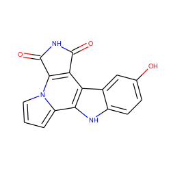 O=C1NC(=O)c2c1c1c3cc(O)ccc3[nH]c1c1cccn21 ZINC000028870947